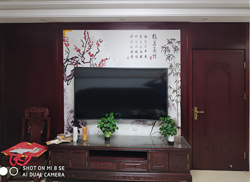 武威中式家庭装修电视柜效果展示