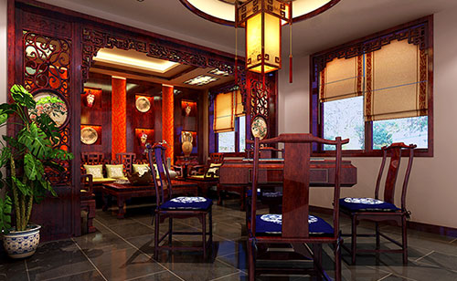 武威古典中式风格茶楼包间设计装修效果图