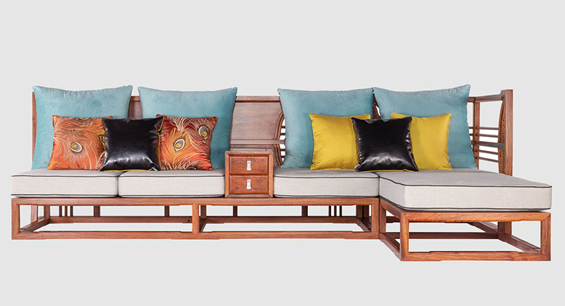 武威中式家居装修实木沙发组合家具效果图
