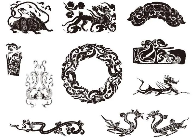 武威龙纹和凤纹的中式图案